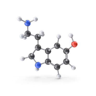 Illustration of serotonin molecule